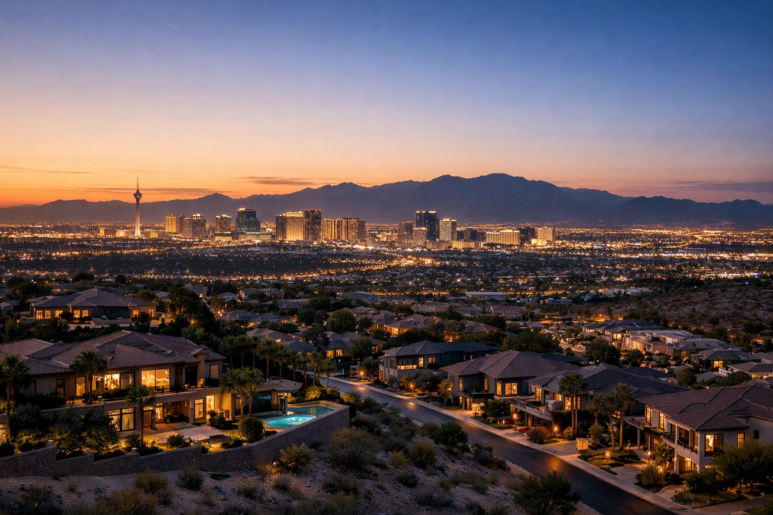 North Las Vegas neighborhood with desert landscape